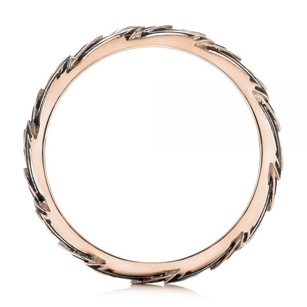 14k Rose Gold 14k Rose Gold Custom Black Antiqued Blue Sapphire Men's Band - Front View -  103911