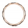 14k Rose Gold 14k Rose Gold Custom Black Antiqued Blue Sapphire Men's Band - Front View -  103911 - Thumbnail