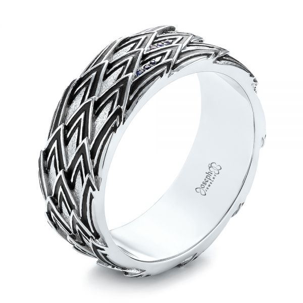 Custom Black Antiqued Blue Sapphire Men's Band - reference design