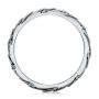 18k White Gold 18k White Gold Custom Black Antiqued Blue Sapphire Men's Band - Front View -  103911 - Thumbnail