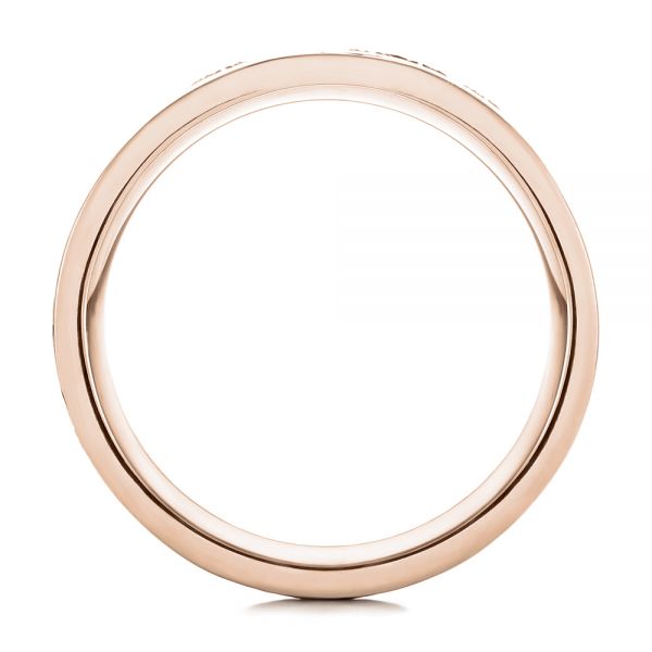 14k Rose Gold 14k Rose Gold Custom Black Antiqued Engraved Men's Band - Front View - 103613