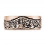 14k Rose Gold 14k Rose Gold Custom Black Antiqued Engraved Men's Band - Top View -  103613 - Thumbnail