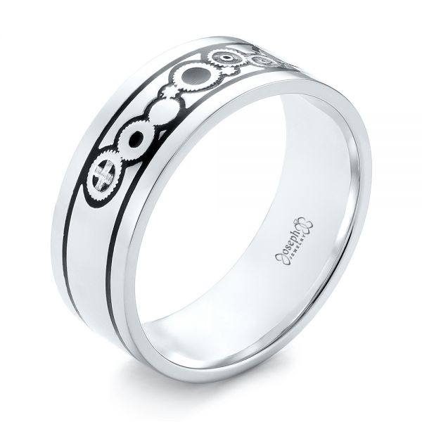 Custom Black Antiqued Engraved Men's Band - reference design