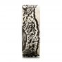 14k White Gold Custom Black Antiqued Engraved Men's Band - Side View -  103613 - Thumbnail