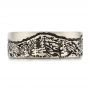 18k White Gold 18k White Gold Custom Black Antiqued Engraved Men's Band - Top View -  103613 - Thumbnail