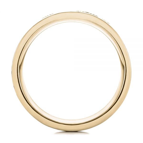 14k Yellow Gold 14k Yellow Gold Custom Black Antiqued Engraved Men's Band - Front View - 103613