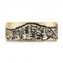 14k Yellow Gold 14k Yellow Gold Custom Black Antiqued Engraved Men's Band - Top View -  103613 - Thumbnail