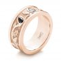 18k Rose Gold 18k Rose Gold Custom Black Diamond Men's Wedding Band - Three-Quarter View -  103912 - Thumbnail