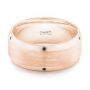 14k Rose Gold 14k Rose Gold Custom Black Diamond Men's Wedding Band - Flat View -  102745 - Thumbnail