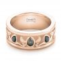 18k Rose Gold 18k Rose Gold Custom Black Diamond Men's Wedding Band - Flat View -  103912 - Thumbnail