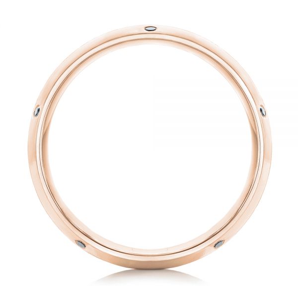 18k Rose Gold 18k Rose Gold Custom Black Diamond Men's Wedding Band - Front View - 102745