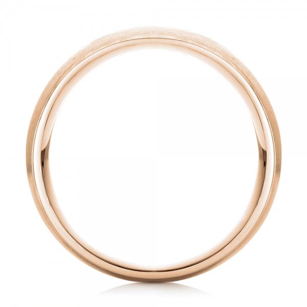 14k Rose Gold 14k Rose Gold Custom Black Diamond Men's Wedding Band - Front View - 103036
