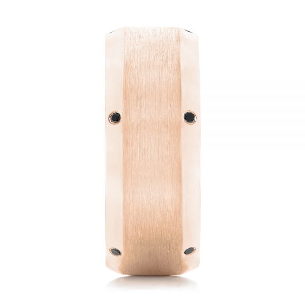 18k Rose Gold 18k Rose Gold Custom Black Diamond Men's Wedding Band - Side View - 102745