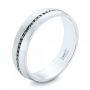  Platinum Platinum Custom Black Diamond Men's Wedding Band - Three-Quarter View -  103036 - Thumbnail