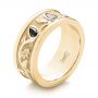 14k Yellow Gold 14k Yellow Gold Custom Black Diamond Men's Wedding Band - Three-Quarter View -  103912 - Thumbnail