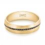 14k Yellow Gold 14k Yellow Gold Custom Black Diamond Men's Wedding Band - Flat View -  103036 - Thumbnail