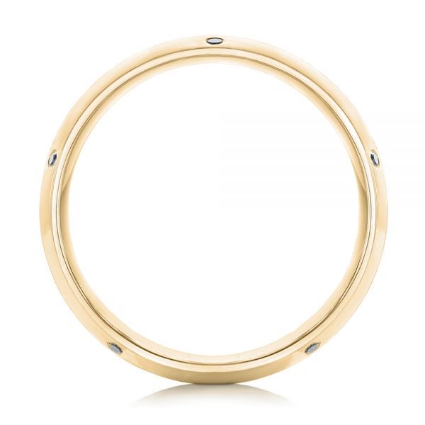 14k Yellow Gold 14k Yellow Gold Custom Black Diamond Men's Wedding Band - Front View - 102745