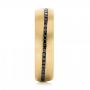 18k Yellow Gold 18k Yellow Gold Custom Black Diamond Men's Wedding Band - Side View -  103036 - Thumbnail