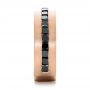 18k Rose Gold 18k Rose Gold Custom Black Diamond And Brushed Men's Band - Side View -  102044 - Thumbnail