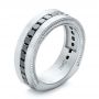 18k White Gold 18k White Gold Custom Black Diamond And Brushed Men's Band - Three-Quarter View -  102044 - Thumbnail