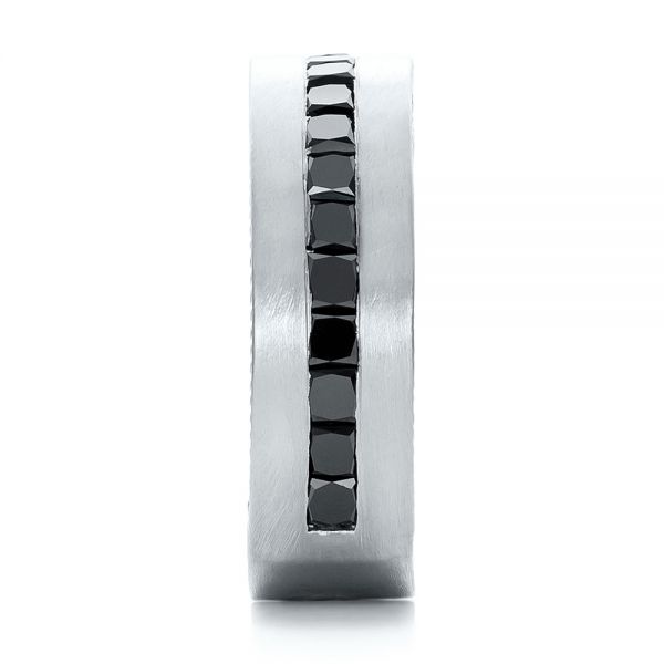  Platinum Platinum Custom Black Diamond And Brushed Men's Band - Side View -  102044