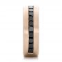 18k Rose Gold 18k Rose Gold Custom Black Diamond And Brushed Men's Band - Side View -  102045 - Thumbnail