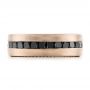 18k Rose Gold 18k Rose Gold Custom Black Diamond And Brushed Men's Band - Top View -  102045 - Thumbnail