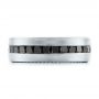 18k White Gold 18k White Gold Custom Black Diamond And Brushed Men's Band - Top View -  102045 - Thumbnail