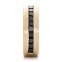 14k Yellow Gold Custom Black Diamond And Brushed Men's Band - Side View -  102045 - Thumbnail
