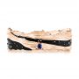 14k Rose Gold 14k Rose Gold Custom Blue Sapphire Black Antiqued Men's Band - Top View -  104112 - Thumbnail