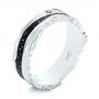  Platinum Platinum Custom Blue Sapphire Black Antiqued Men's Band - Three-Quarter View -  104112 - Thumbnail