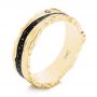 18k Yellow Gold 18k Yellow Gold Custom Blue Sapphire Black Antiqued Men's Band - Three-Quarter View -  104112 - Thumbnail