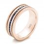 18k Rose Gold 18k Rose Gold Custom Blue Sapphire Men's Band - Three-Quarter View -  102750 - Thumbnail