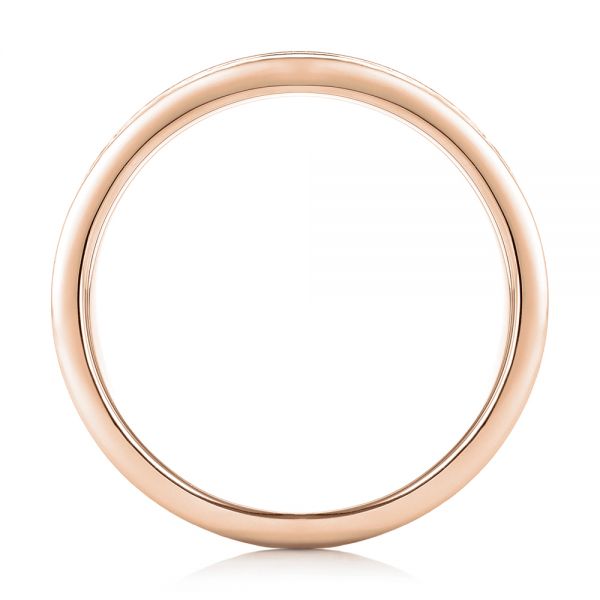 18k Rose Gold 18k Rose Gold Custom Blue Sapphire Men's Band - Front View - 102750
