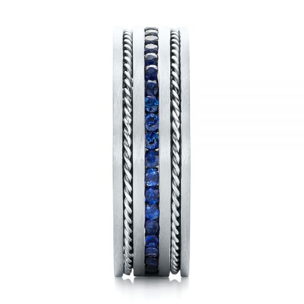  Platinum Platinum Custom Blue Sapphire Men's Band - Side View -  102750