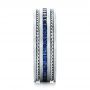 18k White Gold 18k White Gold Custom Blue Sapphire Men's Band - Side View -  102750 - Thumbnail