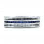 14k White Gold 14k White Gold Custom Blue Sapphire Men's Band - Top View -  102750 - Thumbnail