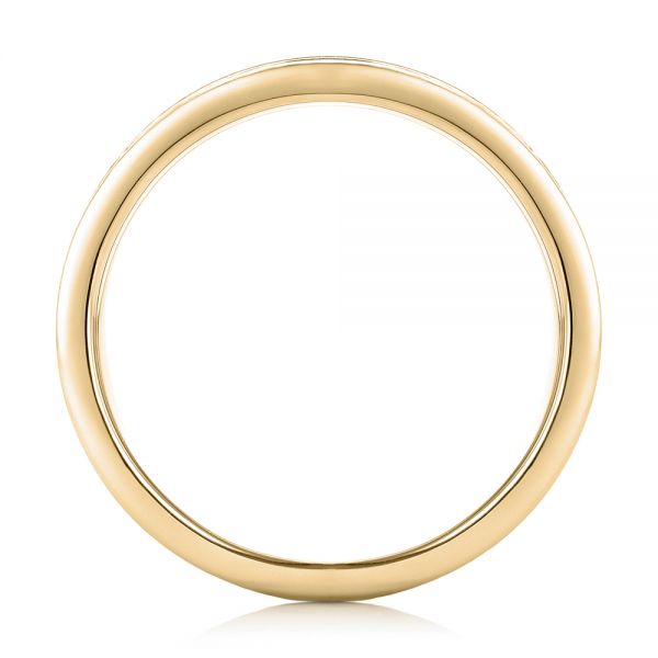18k Yellow Gold 18k Yellow Gold Custom Blue Sapphire Men's Band - Front View - 102750