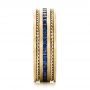 18k Yellow Gold 18k Yellow Gold Custom Blue Sapphire Men's Band - Side View -  102750 - Thumbnail