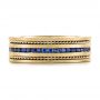 18k Yellow Gold 18k Yellow Gold Custom Blue Sapphire Men's Band - Top View -  102750 - Thumbnail