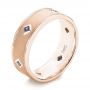 14k Rose Gold 14k Rose Gold Custom Blue Sapphire Men's Wedding Band - Three-Quarter View -  103143 - Thumbnail