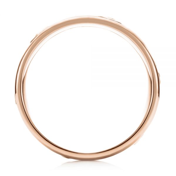 18k Rose Gold 18k Rose Gold Custom Blue Sapphire Men's Wedding Band - Front View - 103143
