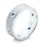  Platinum Custom Blue Sapphire Men's Wedding Band - Three-Quarter View -  103143 - Thumbnail