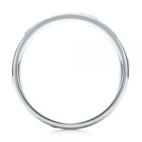 Platinum Custom Blue Sapphire Men's Wedding Band - Front View - 103143