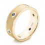 14k Yellow Gold 14k Yellow Gold Custom Blue Sapphire Men's Wedding Band - Three-Quarter View -  103143 - Thumbnail