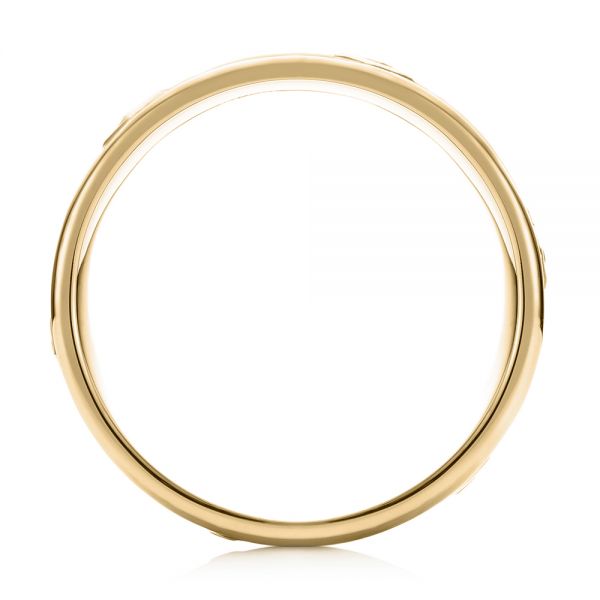 14k Yellow Gold 14k Yellow Gold Custom Blue Sapphire Men's Wedding Band - Front View - 103143
