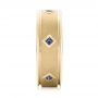 18k Yellow Gold 18k Yellow Gold Custom Blue Sapphire Men's Wedding Band - Side View -  103143 - Thumbnail