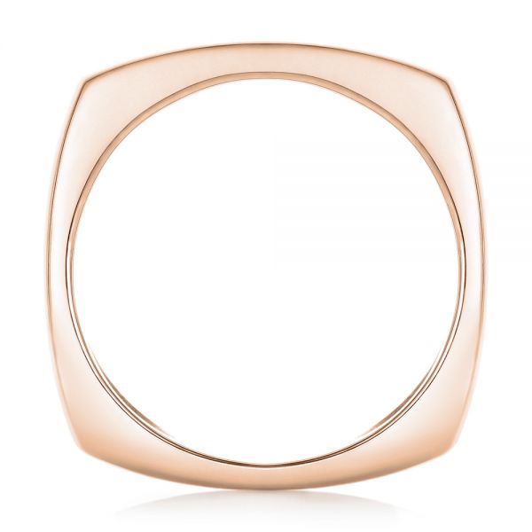 14k Rose Gold 14k Rose Gold Custom Blue Sapphire And Diamond Men's Band - Front View - 102911