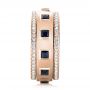 18k Rose Gold 18k Rose Gold Custom Blue Sapphire And Diamond Men's Band - Side View -  103352 - Thumbnail