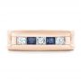 14k Rose Gold 14k Rose Gold Custom Blue Sapphire And Diamond Men's Band - Top View -  102911 - Thumbnail